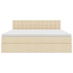 vidaXL Lit avec des lumières à LED Crème 160 x 200 cm tissu