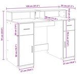vidaXL Bureau avec lumières LED chêne artisanal bois d'ingénierie