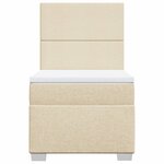 vidaXL Sommier à lattes de lit et matelas Crème 90x190 cm Tissu