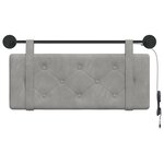 vidaXL Tête de lit suspendue Avec lumière LED Gris clair Velours