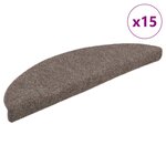 vidaXL Tapis d'escalier auto-adhésifs 15 pièces 65 x 21 x 4 cm Beige Demi-rond Grand
