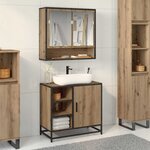 vidaXL Meuble de Lavabo de Salle de Bain avec étagère chêne artisanal