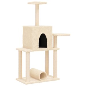 vidaXL Arbre à chat avec griffoirs en sisal crème 122 cm