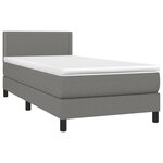 vidaXL Sommier à lattes de lit avec matelas Gris foncé 90x200 cm Tissu