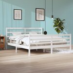 vidaXL Cadre de lit Blanc Bois de pin massif 200x200 cm