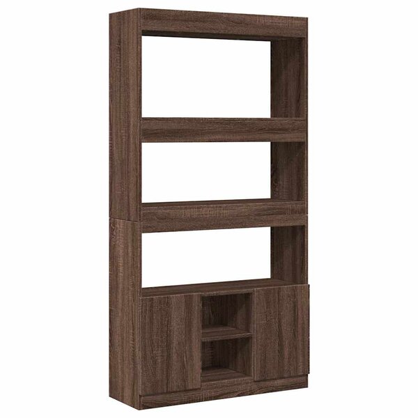 vidaXL Buffet haut chêne marron 92x33x180 cm bois d'ingénierie