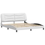 vidaXL Cadre de lit sans matelas Hvar blanc 180x200 cm similicuir