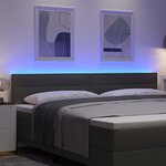 vidaXL Tête de lit LED avec des lumières à LED Gris foncé 200 cm tissu