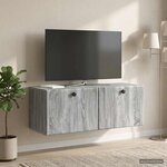 vidaXL Meuble TV mural 78 5 x 31 x 30 cm Sonoma gris Bois d'ingénierie