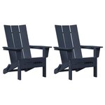 vidaXL Chaise de jardin 2 pc Bleu marine Polyéthylène