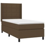 vidaXL Sommier à lattes de lit matelas LED Marron foncé 90x190cm Tissu