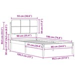 vidaXL Cadre de lit avec tête de lit rembourrée Gris clair 90 x 190 cm