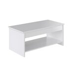 HAPPY Table basse relevable style contemporain blanc mat - L 100 x l 50 cm