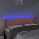 vidaXL Tête de lit à LED Rose 147x16x78/88 cm Velours