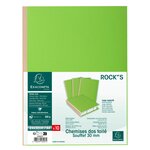 Paquet De 10 Chemises À Soufflet Dos Toilé Rock''s 320g/m2 - 24x32cm - Vert - X 10 - Exacompta