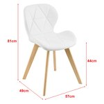 Lot de 6 chaises similicuir 81 x 57 x 49 cm blanc 03_0006790