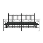 vidaXL Cadre de lit métal sans matelas avec pied de lit noir 183x213cm