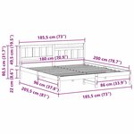 vidaXL Cadre de lit avec tête de lit Marron 180 x 200 cm Pin massif