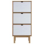 vidaXL Armoire à chaussures OTTA et 3 tiroirs Marron et blanc Bois pin