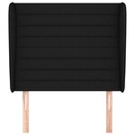 vidaXL Tête de lit avec oreilles Noir 83x23x118/128 cm Tissu