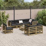 vidaXL Salon de jardin 9 Pièces bois de pin imprégné