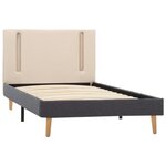 vidaXL Cadre de lit avec LED Crème et gris foncé Tissu 100 x 200 cm