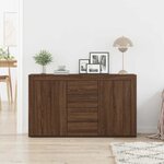 vidaXL Buffet Chêne marron 120 x 36 x 69 cm Bois d'ingénierie