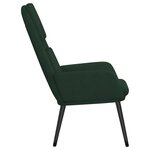 vidaXL Chaise de relaxation Vert foncé Tissu