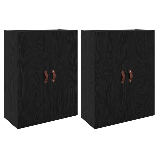 vidaXL Armoire Murale Montage mural 2 Pièces Chêne noir 69 5 x 34 x 90 cm