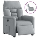 vidaXL Fauteuil inclinable électrique Gris clair Tissu
