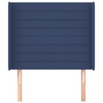 vidaXL Tête de lit avec oreilles Bleu 103x16x118/128 cm Tissu
