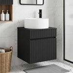 vidaXL Meuble de lavabo mural Noir 49 x 44 5 x 65 5 cm