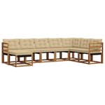 vidaXL Ensemble de canapés d'extérieur 8 pc Naturel et Beige