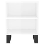 vidaXL Tables de chevet 2Pièces blanc brillant 40x30x50cm bois ingénierie
