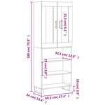 vidaXL Buffet haut Sonoma gris 69 5x34x180 cm Bois d'ingénierie