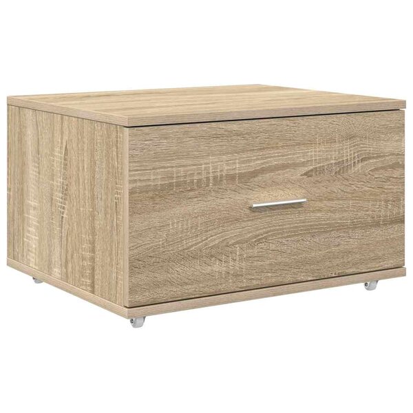 vidaXL Armoire à tiroirs avec roue Chêne Sonoma 55 x 45 x 31 cm