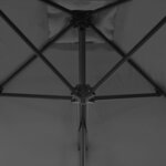 vidaXL Parasol d'extérieur avec mât en acier 250 x 250 cm Anthracite