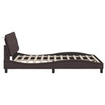 vidaXL Cadre de lit sans matelas marron foncé 140x190 cm tissu