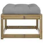 vidaXL Repose-pied de jardin avec coussins bois de pin imprégné