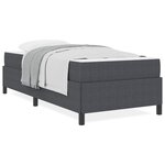 vidaXL Cadre de lit Gris foncé 90 x 190 cm Tissu en velours côtelé