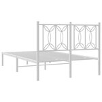 vidaXL Cadre de lit métal avec tête de lit blanc 120x190 cm
