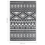 vidaXL Tapis d'extérieur ARAKIL Noir 190x290 cm PP