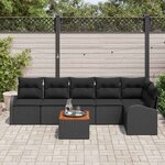 vidaXL Ensemble de canapé de jardin 7 Pièces Noir