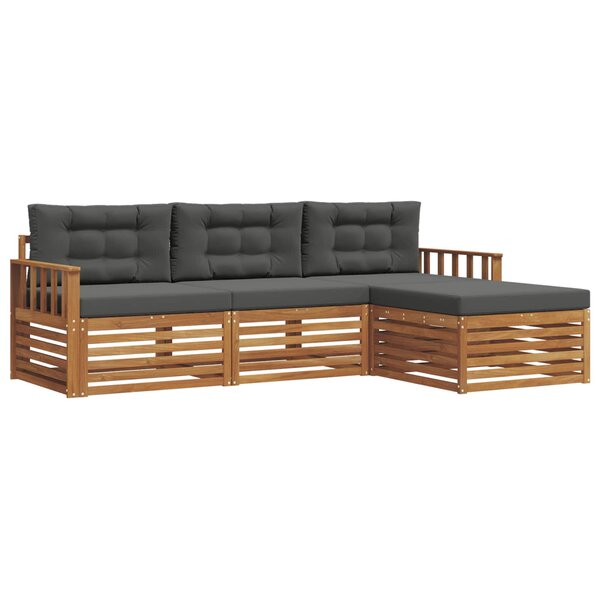 vidaXL Ensemble de canapés d'extérieur Naturel et Anthracite