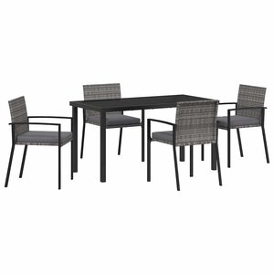 vidaXL Ensemble de salle à manger pour jardin 5 Pièces Gris
