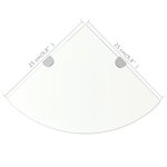 vidaXL Étagère de coin + supports chromés Verre Transparent 25 x 25 cm