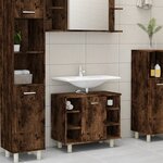 vidaXL Armoire de bain Chêne fumé 60x32x53 5 cm Bois d'ingénierie