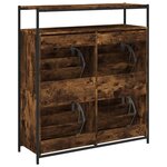 vidaXL Armoire à chaussures 4 tiroirs rabattables chêne fumé