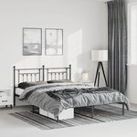 vidaXL Cadre de lit métal sans matelas avec tête de lit noir 135x190cm