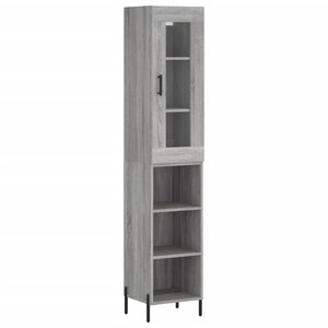 vidaXL Buffet haut Sonoma gris 34 5x34x180 cm Bois d'ingénierie